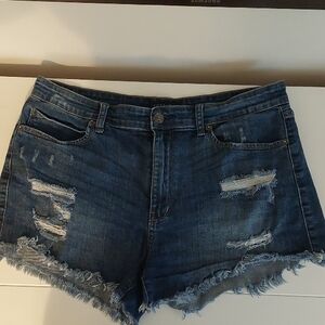 Just USA Blue Distressed Jean Shorts